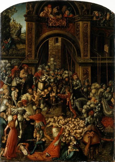 Tyska: Bethlehemitischer Kindermort Massakern på de oskyldiga av Lucas Cranach the Elder
