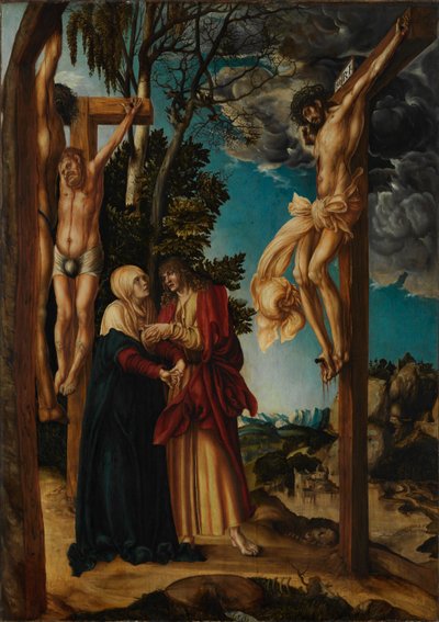 Tyska: Klage unter dem Kreuz Kristi klagan / Korsfästelsen i Schleißheim av Lucas Cranach the Elder