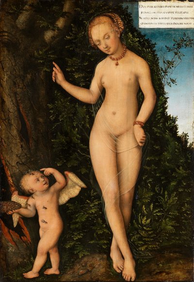 Tyska: Venus mit Amor als Honigdieb Venus med Amor som honungstjuv av Lucas Cranach the Elder
