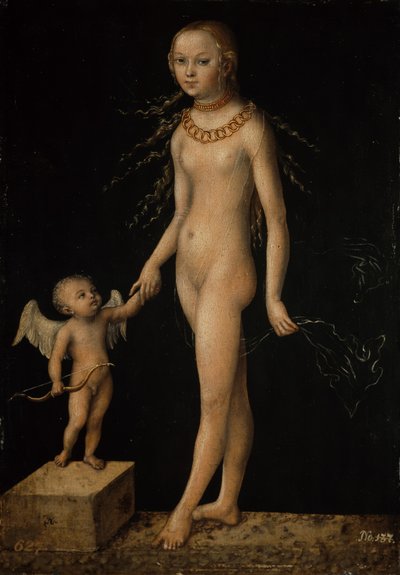 Tyska: Venus und Amor Venus och Amor av Lucas Cranach the Elder
