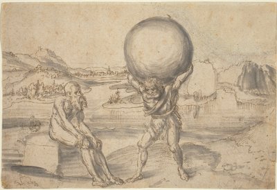 Hercules relieving Atlas of the Globe av Lucas Cranach the Elder