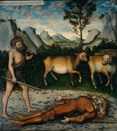 Hercules and the Cattle of Geryones från The Labors of Hercules av Lucas Cranach the Elder