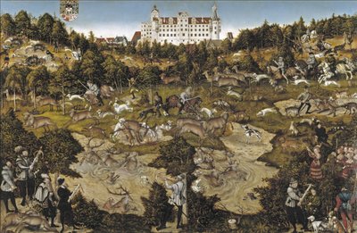 Jaga för att hedra kejsar Karl V på Torgau slott av Lucas Cranach the Elder