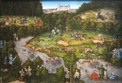 Jakt nära Hartenfels slott av Lucas Cranach the Elder