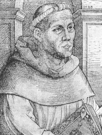 Martin Luther som munk. av Lucas Cranach the Elder