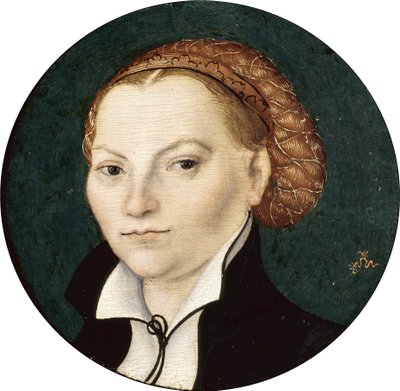 Porträtt av Katharina von Bora av Lucas Cranach the Elder