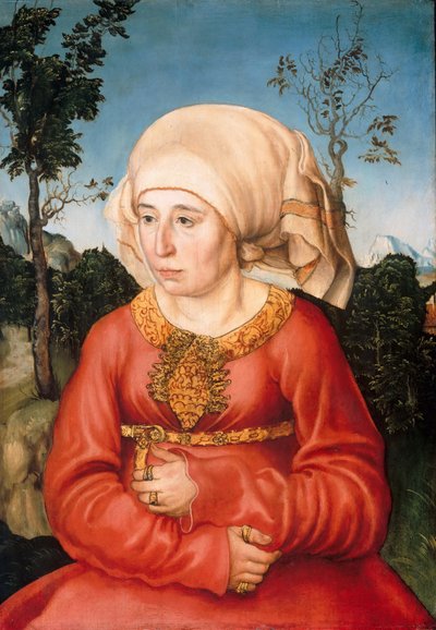 Porträtt av en jurists hustru av Lucas Cranach the Elder