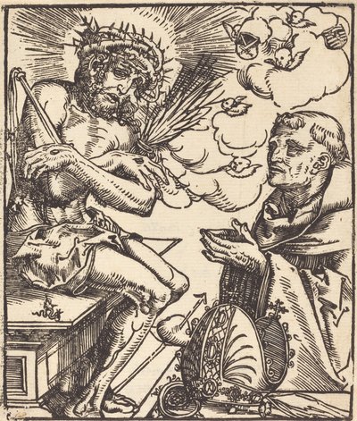 Sankt Bernard som avgudar sorgens man av Lucas Cranach the Elder
