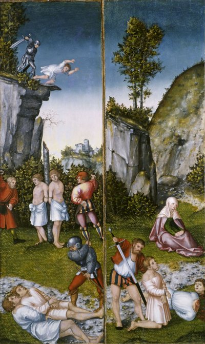 Saint Felicitas vid martyrdöden för sina sju söner av Lucas Cranach the Elder