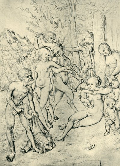 Satyrer och nymfer, 1520-1530, 1943. av Lucas Cranach the Elder