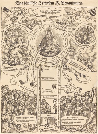 Den himmelska stegen i Saint Bonaventura av Lucas Cranach the Elder