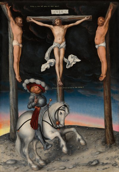 Korsfästelsen med den konverterade centurionen av Lucas Cranach the Elder