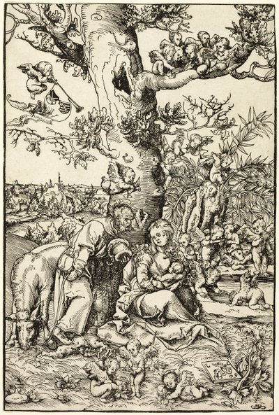 Resten på flykten till Egypten av Lucas Cranach the Elder