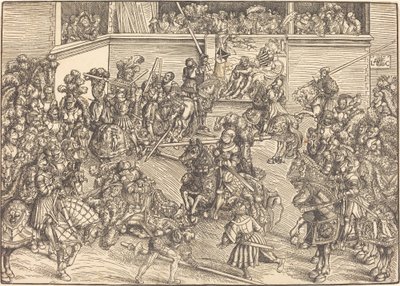 Den andra turneringen med Simsons och lejonets gobeläng av Lucas Cranach the Elder
