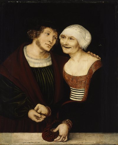 Ung man och gammal kvinna av Lucas Cranach the Elder