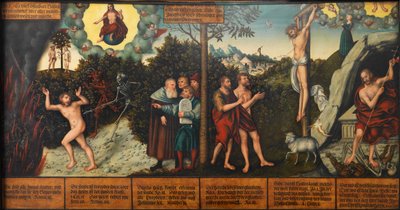 Tyska: Allegori över lag och nåd Lag och nåd av Lucas Cranach the Elder and workshop