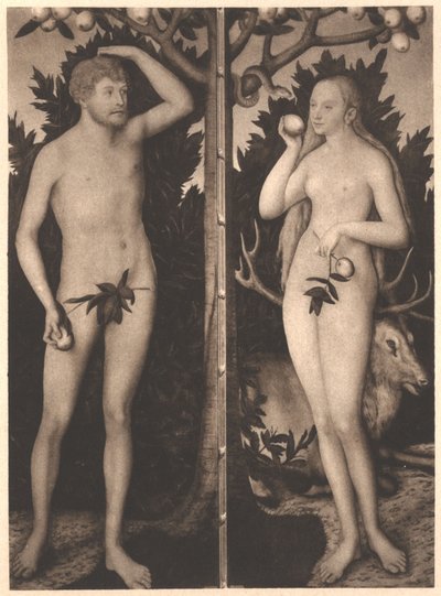 Adam och Eva av Lucas Cranach the Younger