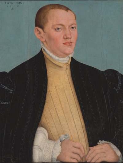 Tyska: Bildnis eines jungen Mannes Porträtt av en ung man av Lucas Cranach the Younger