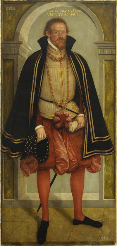 Porträtt av prins Joachim Ernst von Anhalt (1536 - 1586) av Lucas Cranach the Younger