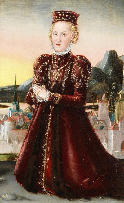 Porträtt av prinsessan Agnes Gräfin von Barby av Lucas Cranach the Younger