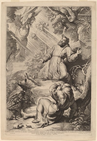 Saint Francis tar emot Stigmata av Lucas Emil Vorsterman