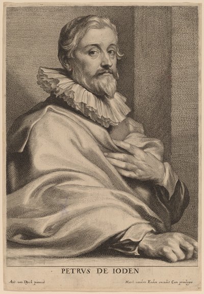 Pieter de Jode den äldre av Lucas Emil Vorsterman after Sir Anthony van Dyck