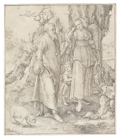 Förkastandet av Hagar, 1516. av Lucas Leyden van