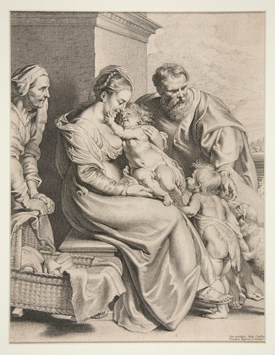 Helig familj med St. John av Lucas Vorsterman the Elder