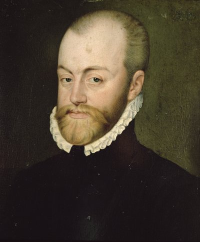 Porträtt av Filip II (1527-1598), kung av Spanien (olja på duk) av Lucas de Heere