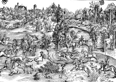 Rådjursjakt på landsbygden av Lucas the Elder (after) Cranach