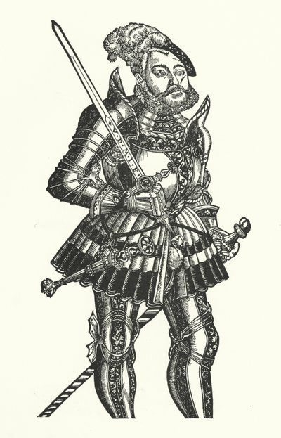 Johan Fredrik I, kurfurste av Sachsen (gravyr) av Lucas the Elder (after) Cranach
