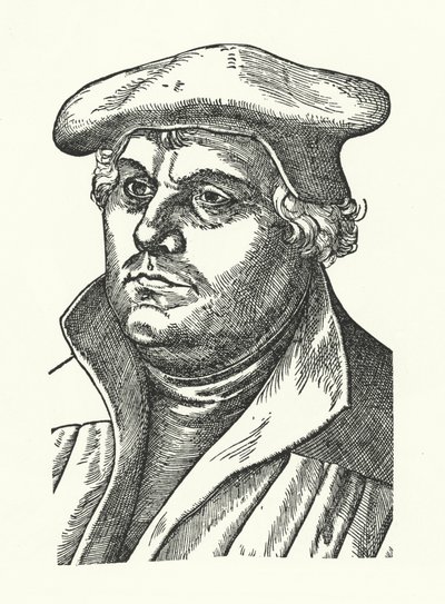 Martin Luther, tysk protestantisk reformator (gravyr) av Lucas the Elder (after) Cranach