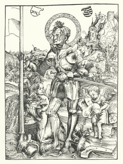 St George (gravyr) av Lucas the Elder (after) Cranach