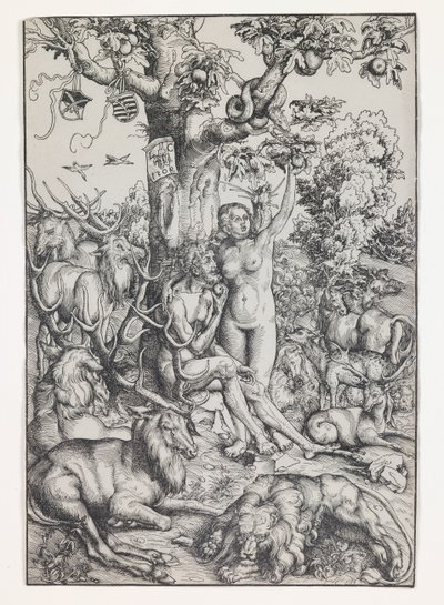 Adam och Eva i paradiset av Lucas the Elder Cranach