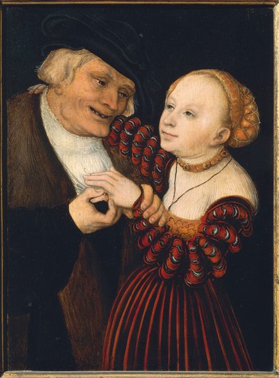 Österrike, Wien, Den gamle mannen och den unga kvinnan, ca 1530 (olja på duk) av Lucas the Elder Cranach