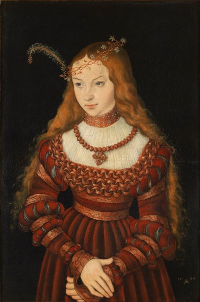 Trolovningsporträtt av Sybille av Cleves av Lucas the Elder Cranach