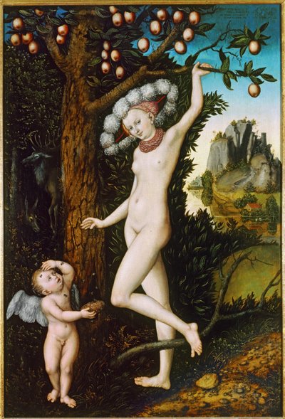 Amor klagar till Venus ... (målning på trä) av Lucas the Elder Cranach