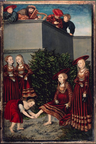 Kung David och Batseba av Lucas the Elder Cranach
