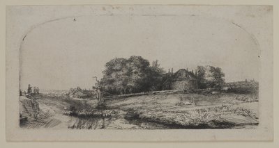 Landskap med en hölada och en fårflock av Lucas the Elder Cranach