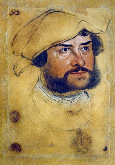 Porträtt av Ernest Confessor, av Lucas Cranach den äldre (1472-1553), teckning av Lucas the Elder Cranach