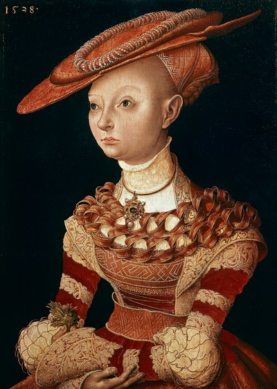 Porträtt av damen av Lucas Cranach Elder (1472-1553) av Lucas the Elder Cranach