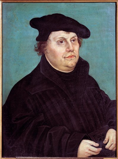 Porträtt av Martin Luther (1483-1546) tysk religiös reformator. Målning av Lucas Cranach den Gamle (eller den Gamle av Lucas the Elder Cranach