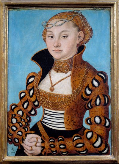 Porträtt av en ädel saxisk dam. Målning av Lucas Cranach (1472-1553) av Lucas the Elder Cranach