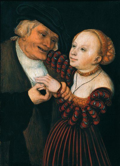 The Old Man and the Young Woman, ca 1530 (olja på duk) av Lucas the Elder Cranach