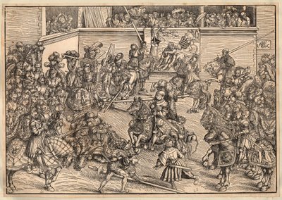 Tournoi - Turnering - Cranach, Lucas, den äldre (1472-1553) - 1509 - Träsnitt - 29,8x42,7 - Privat samling av Lucas the Elder Cranach