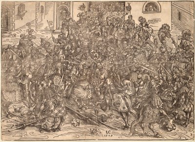 Tournoi - Turnering - Cranach, Lucas, den äldre (1472-1553) - 1509 - Träsnitt - 29,9x41,5 - Privat samling av Lucas the Elder Cranach