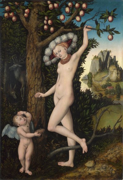 Venus och Amor, ca 1525 (olja på trä) av Lucas the Elder Cranach