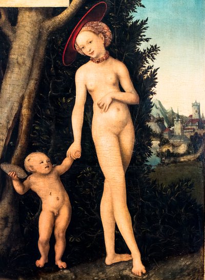 Venus och Amor stjälande honung, detalj av Lucas the Elder Cranach