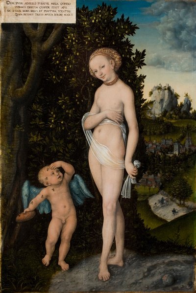 Venus med Amor som stjäl honung av Lucas the Elder Cranach
