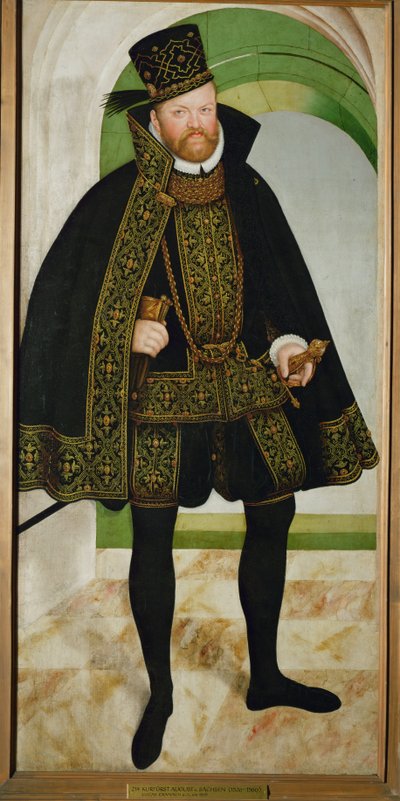 August av Sachsen (olja på duk) av Lucas the Younger Cranach